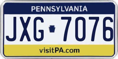 PA license plate JXG7076