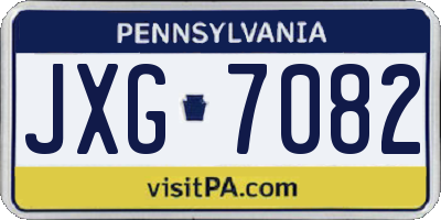 PA license plate JXG7082