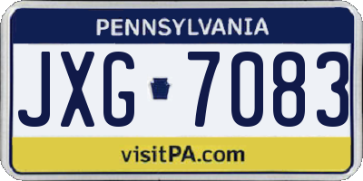 PA license plate JXG7083