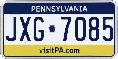 PA license plate JXG7085