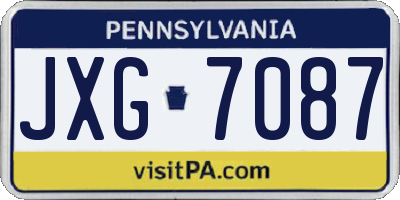 PA license plate JXG7087
