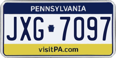 PA license plate JXG7097