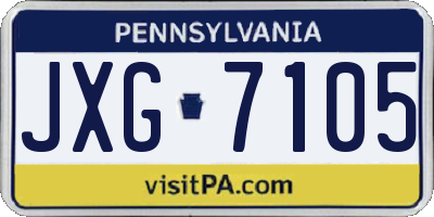 PA license plate JXG7105