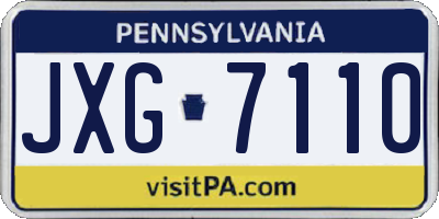 PA license plate JXG7110