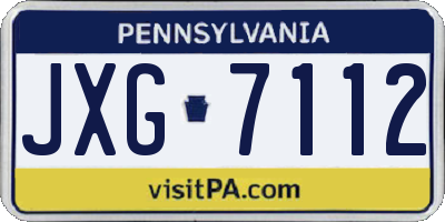PA license plate JXG7112