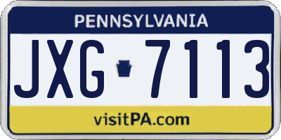 PA license plate JXG7113
