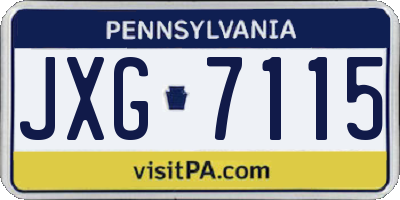 PA license plate JXG7115