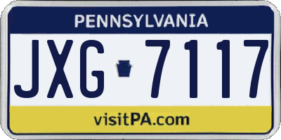 PA license plate JXG7117