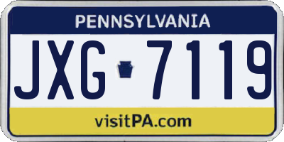 PA license plate JXG7119