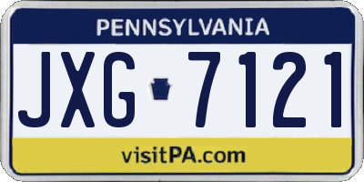 PA license plate JXG7121