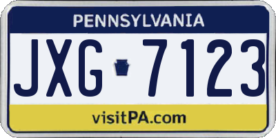 PA license plate JXG7123