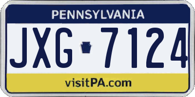 PA license plate JXG7124