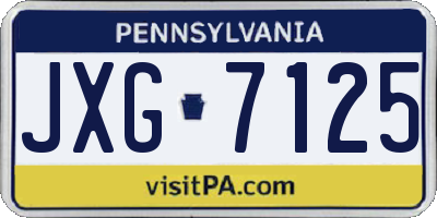 PA license plate JXG7125