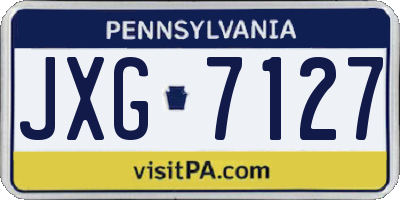 PA license plate JXG7127