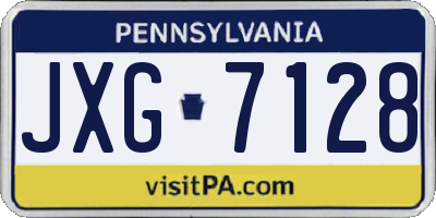 PA license plate JXG7128