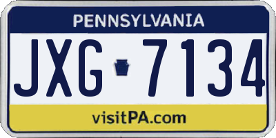 PA license plate JXG7134