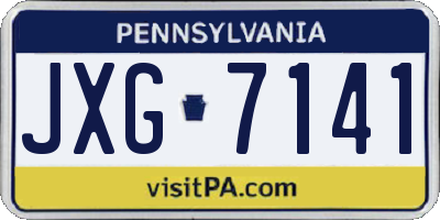 PA license plate JXG7141
