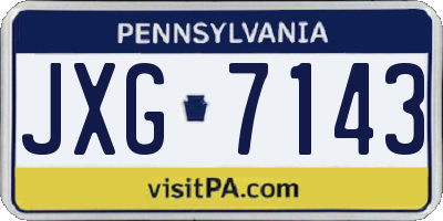 PA license plate JXG7143