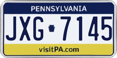 PA license plate JXG7145