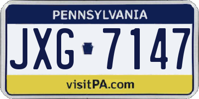 PA license plate JXG7147