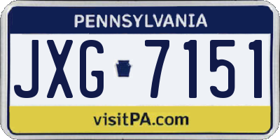 PA license plate JXG7151