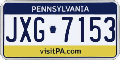 PA license plate JXG7153
