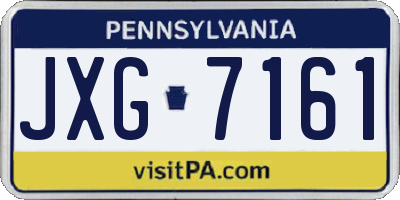 PA license plate JXG7161