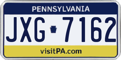 PA license plate JXG7162