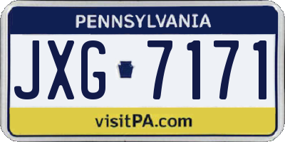 PA license plate JXG7171