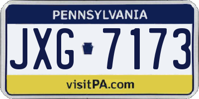 PA license plate JXG7173