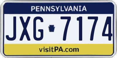 PA license plate JXG7174
