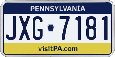 PA license plate JXG7181