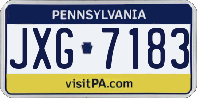 PA license plate JXG7183