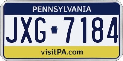 PA license plate JXG7184