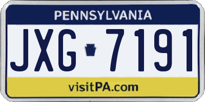 PA license plate JXG7191
