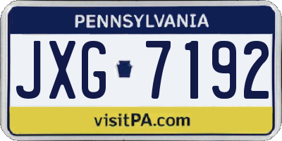 PA license plate JXG7192
