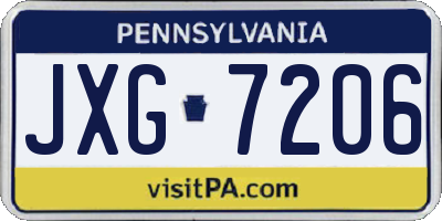PA license plate JXG7206