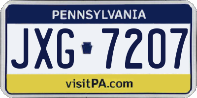 PA license plate JXG7207