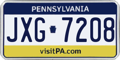 PA license plate JXG7208