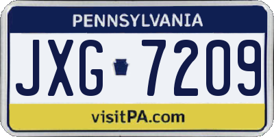 PA license plate JXG7209