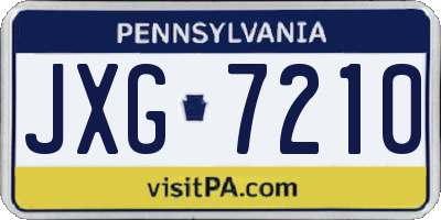 PA license plate JXG7210