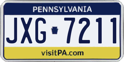 PA license plate JXG7211