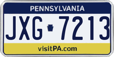 PA license plate JXG7213