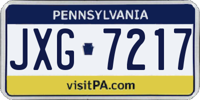 PA license plate JXG7217