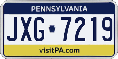 PA license plate JXG7219