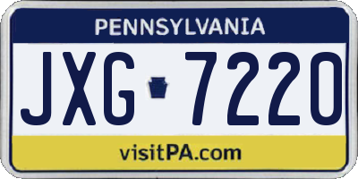 PA license plate JXG7220