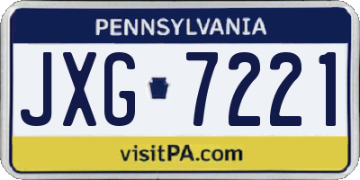 PA license plate JXG7221