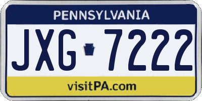PA license plate JXG7222