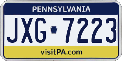 PA license plate JXG7223
