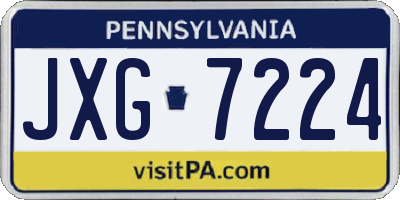 PA license plate JXG7224